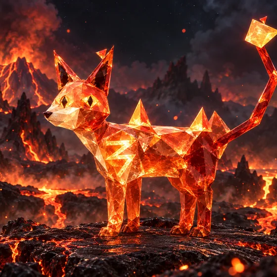 Flintling, ein kleiner Fuchs aus Feuer